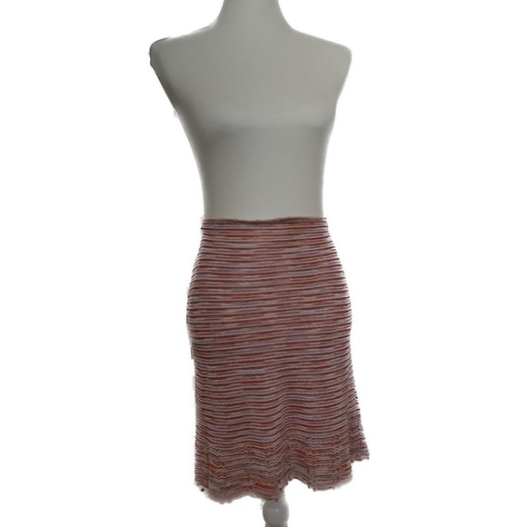 ⭐️MISSONI - VINTAGE PINK AND ORANGE STRIPED KNITTED MIDI SKIRT⭐️ - Picture 8 of 8